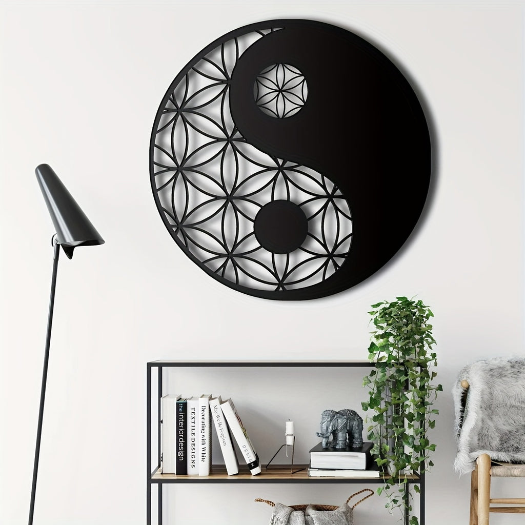 Sacred Geometry Yin Yang Metal Wall Art