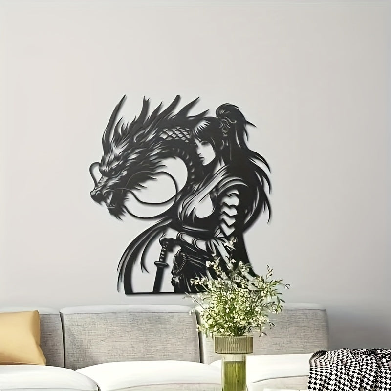 Samurai Dragon Metal Wall Art