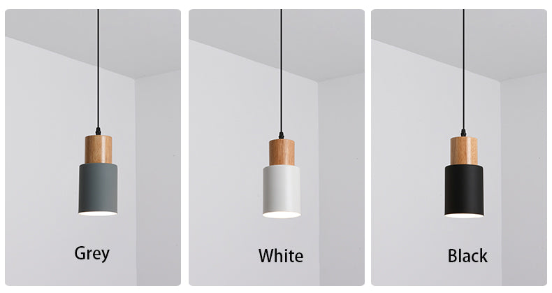 Nordic Concrete Wood LED Pendant Light
