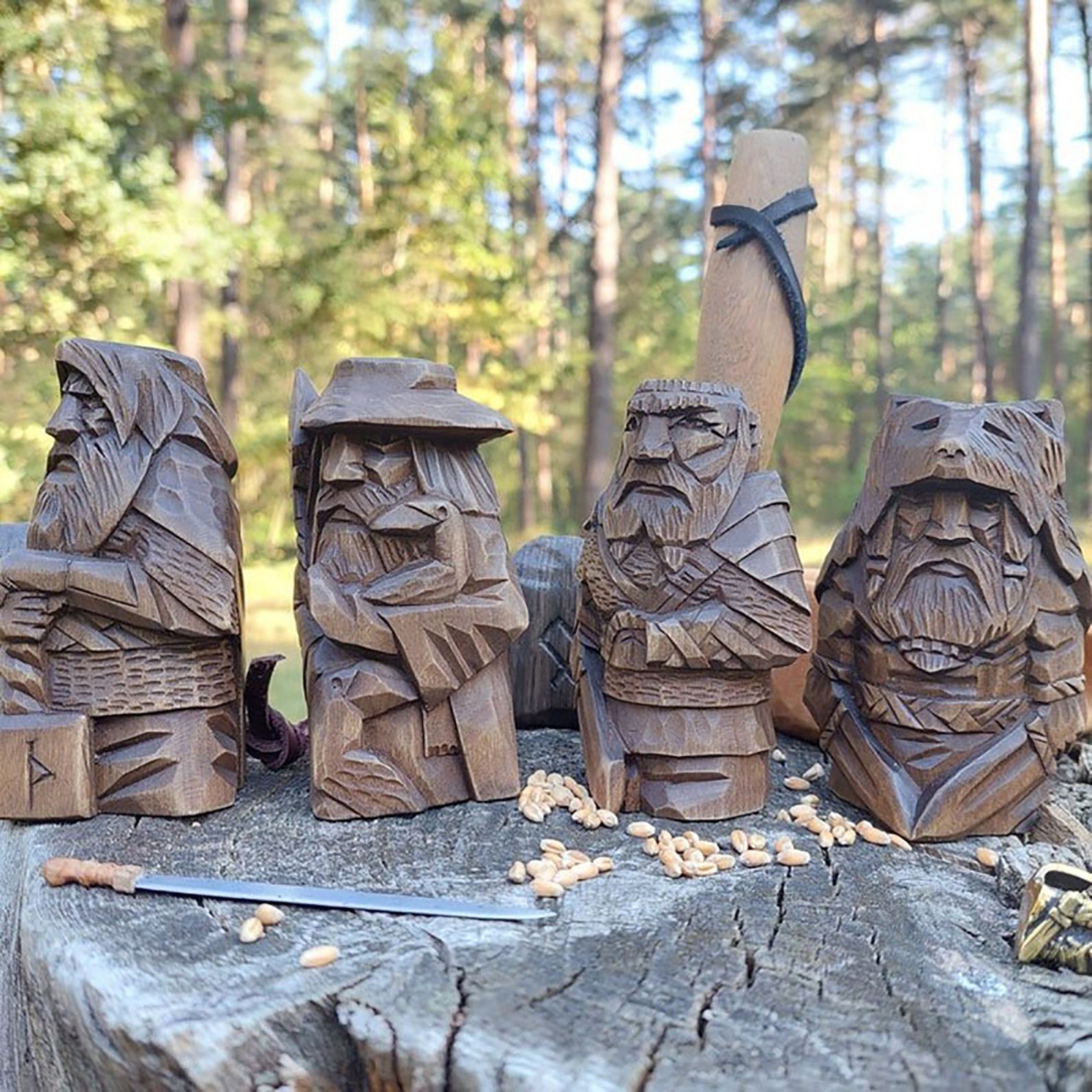 Ancient Nordic Viking Blacksmith Sculpture