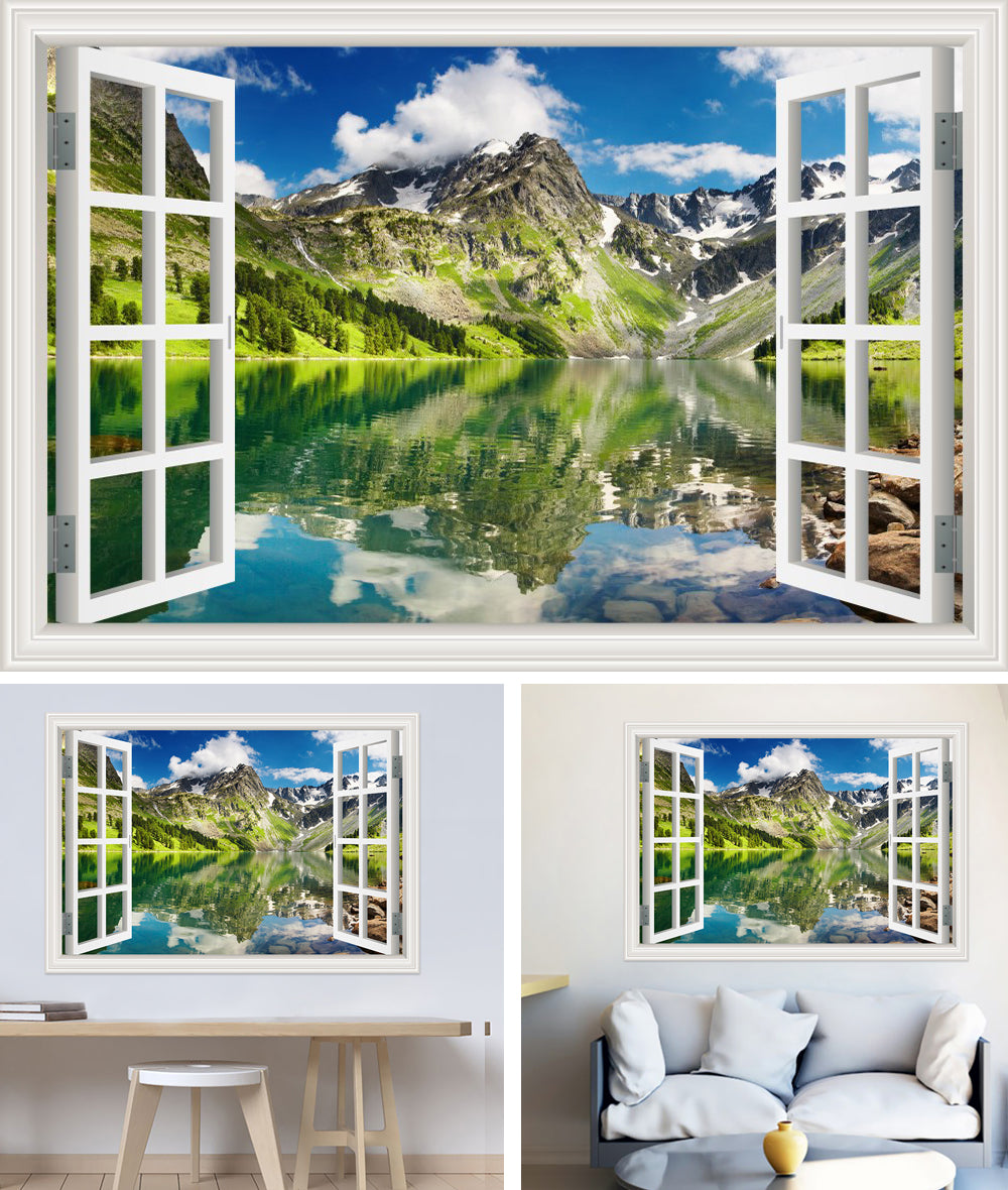 Emerald Lake 3D Window Effect Wall Sticker