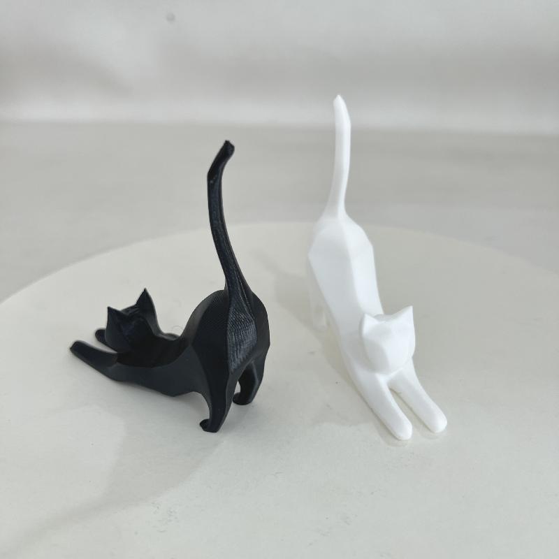 Nordic Geometric Stretching Cat Shelf Sculpture