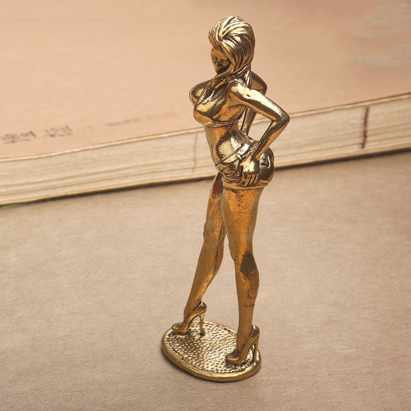 Beautiful Woman Brass Statue