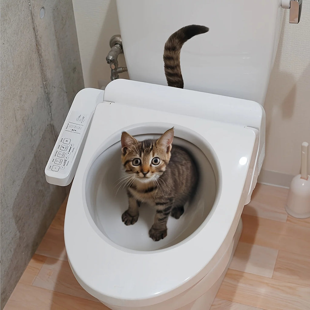 Curious Cat Toilet Illusion Sticker