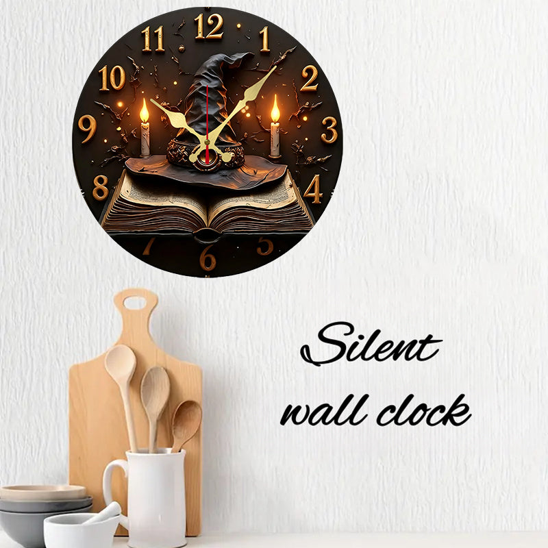 Wizard's Spellbook Wall Clock