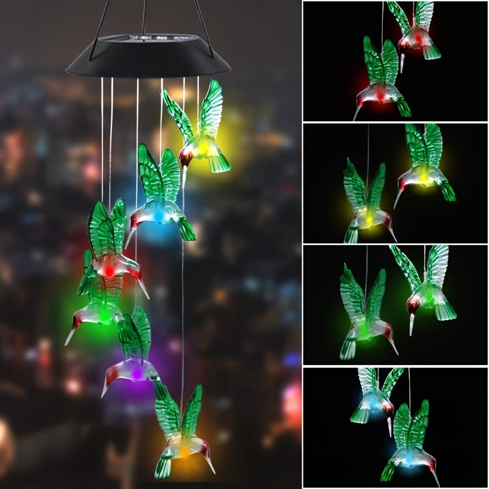 Hummingbird Solar LED Wind Chime Decoration
