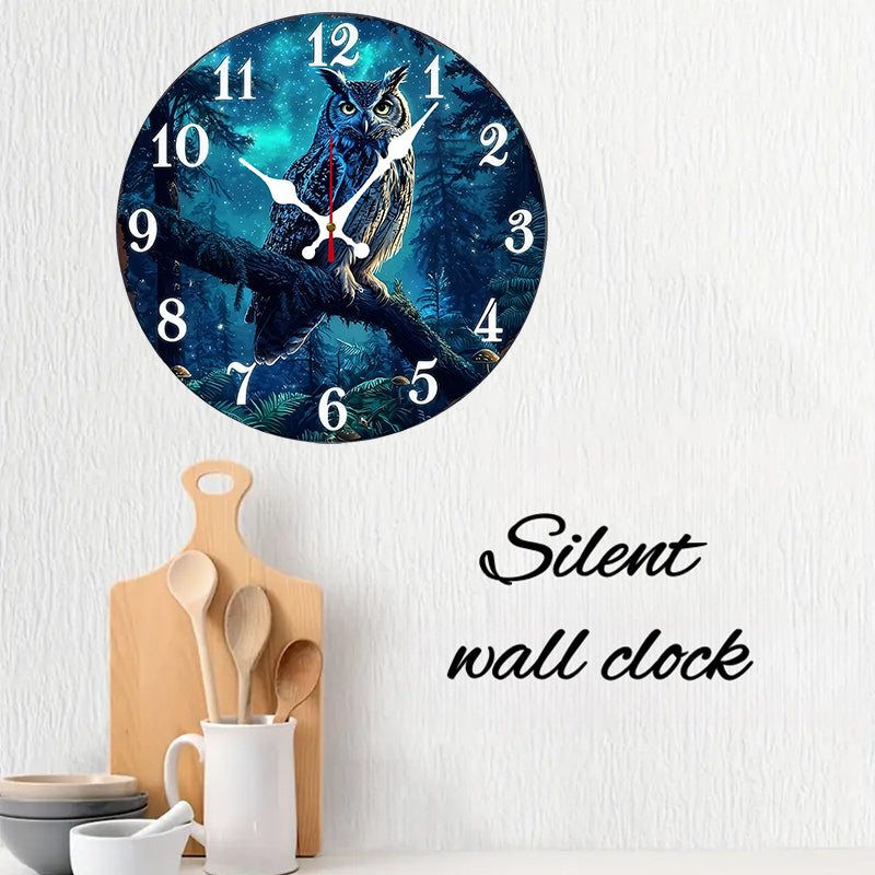 Mystical Forest Owl Wall Clock