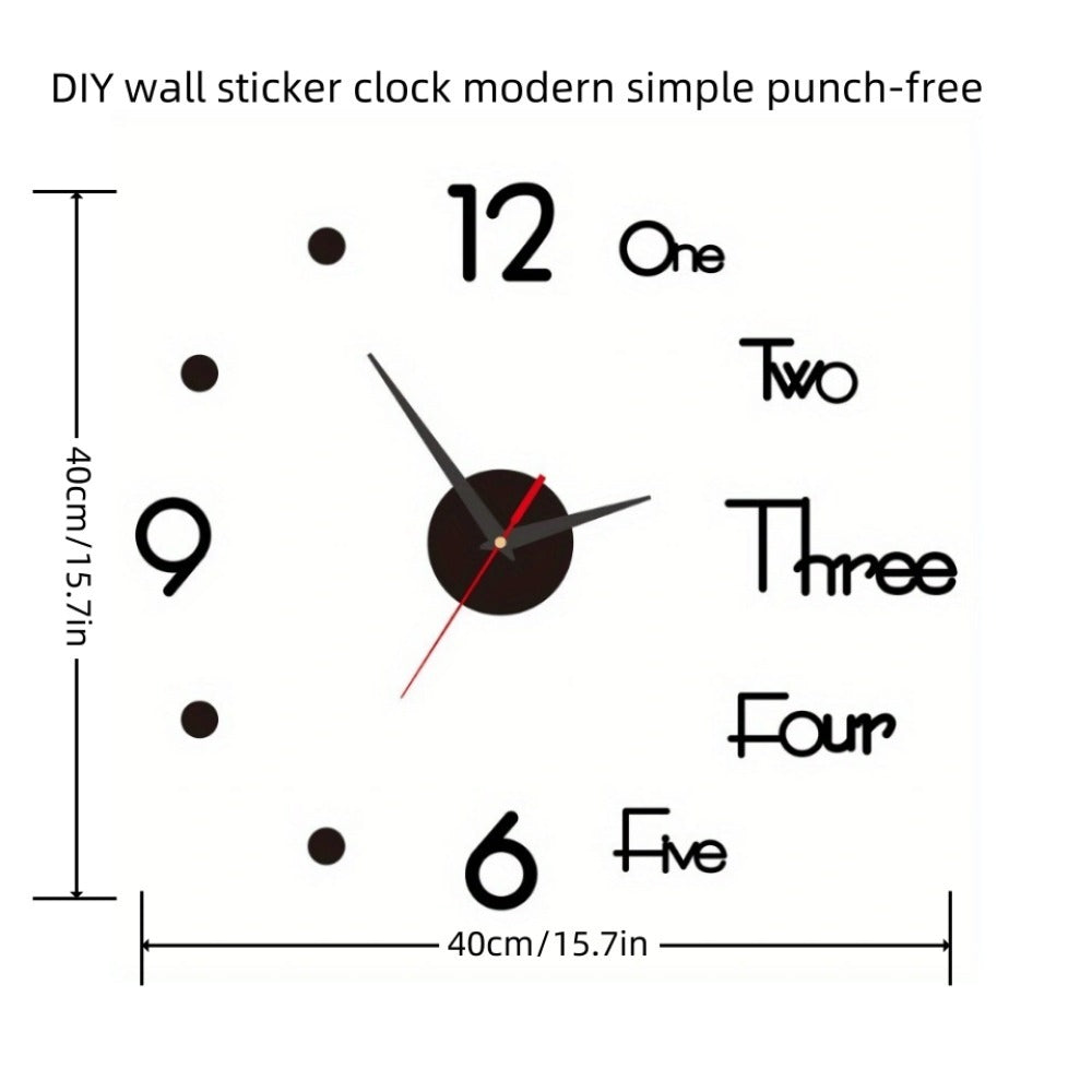 Frameless Bilingual Glow-in-the-Dark DIY Wall Clock