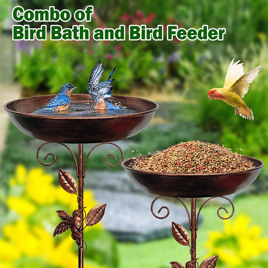 Bird Bath & Feeder Garden Decoration Set