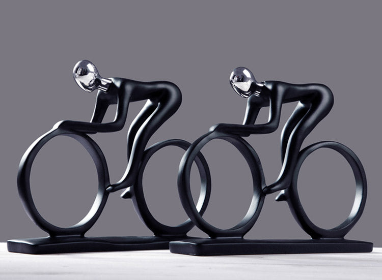 Modern Art Cyclist Couple Statue