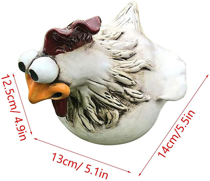 Funny Chicken Fence Decoration Statue