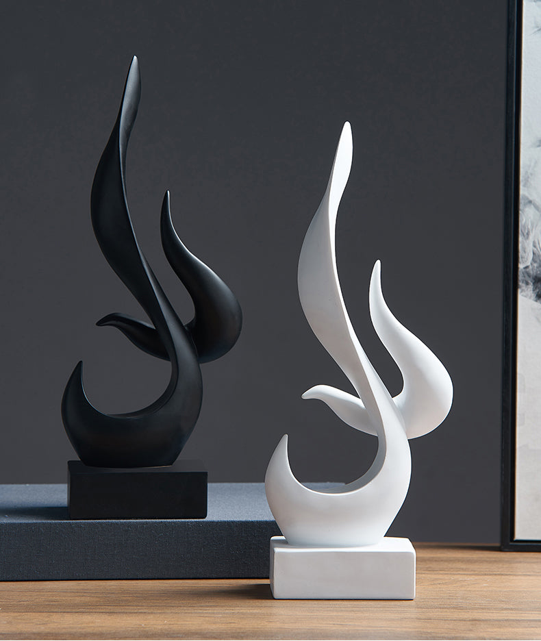 Modern Golden Flame Sculpture