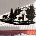 Deer Family Forest Metal Wall Art