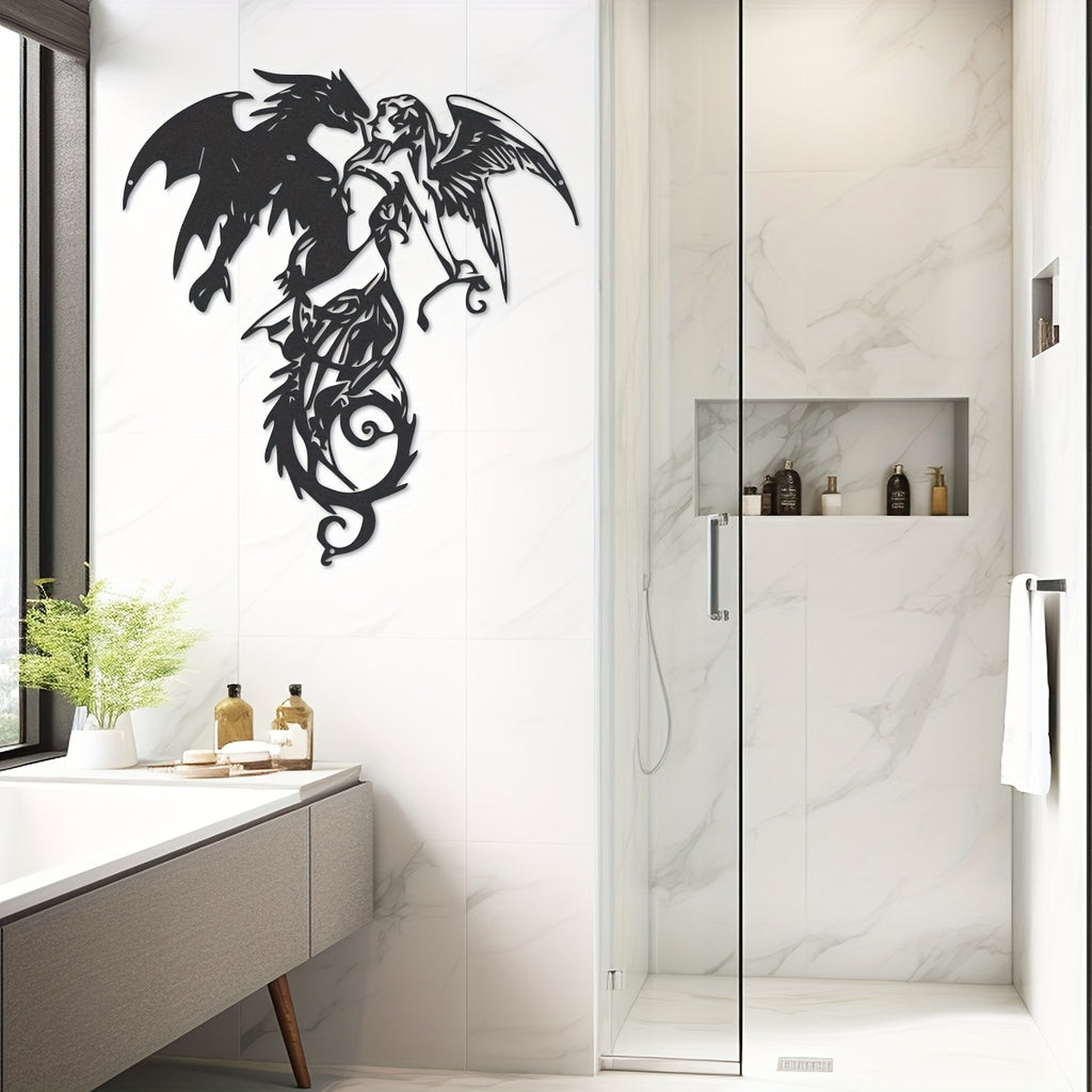 Warrior Dragon Metal Wall Art