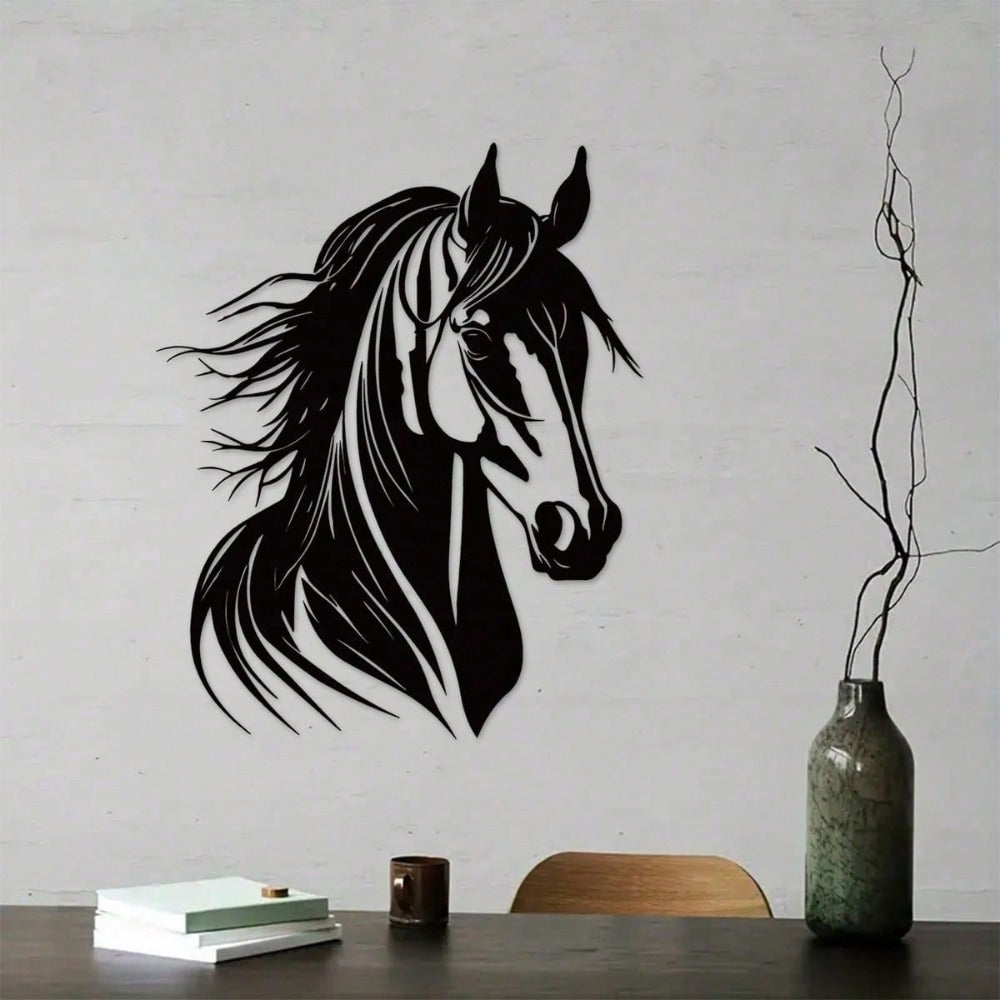 Determined Horse Head Metal Wall Art