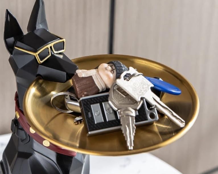 Geometric Doberman Butler Tray Sculpture