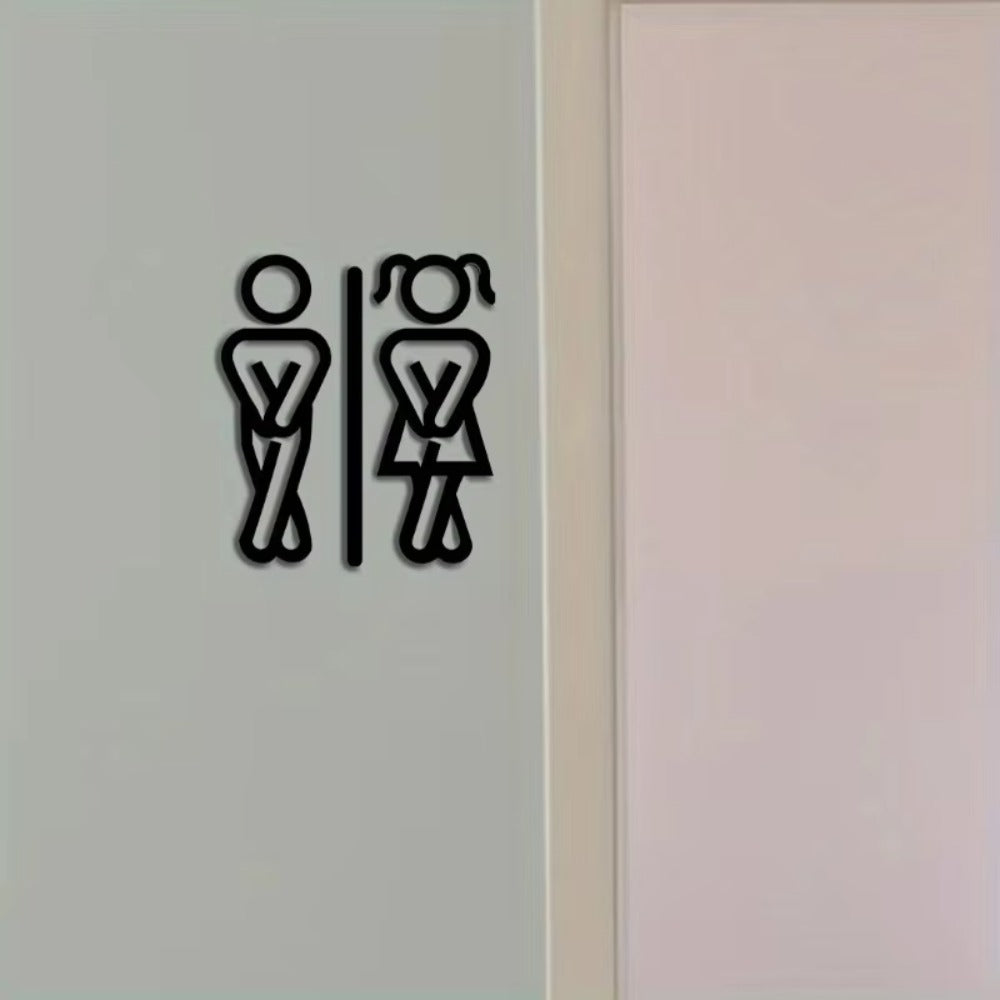 Geometric Acrylic Bathroom Door Sign