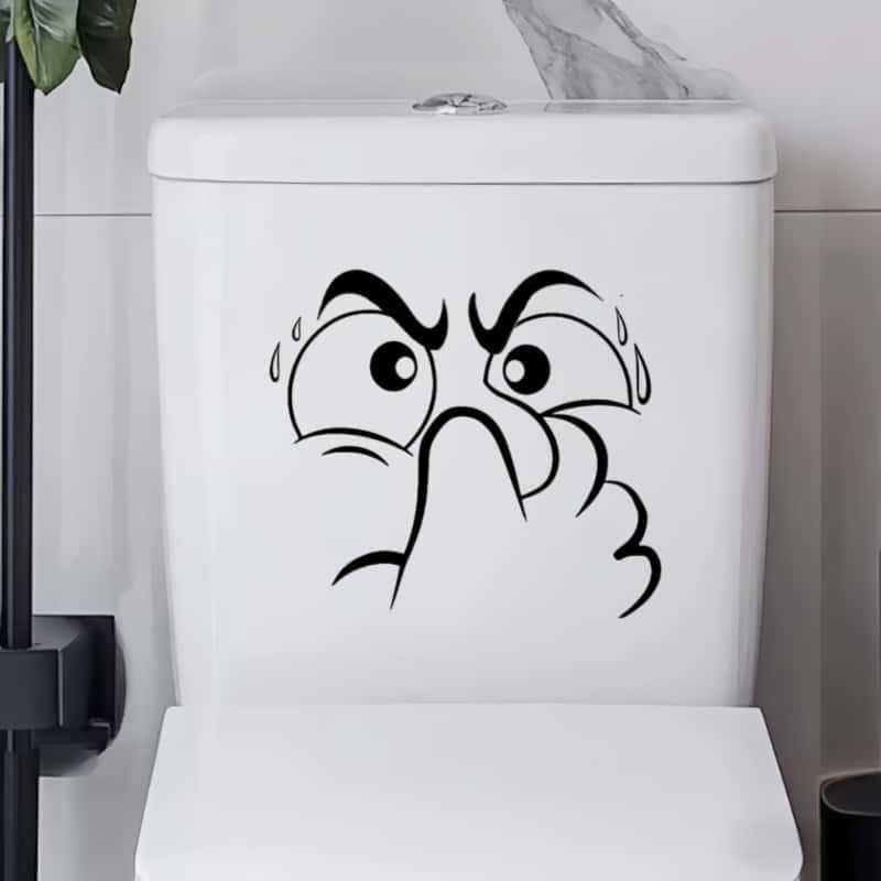 Annoyed Face Toilet Lid Sticker