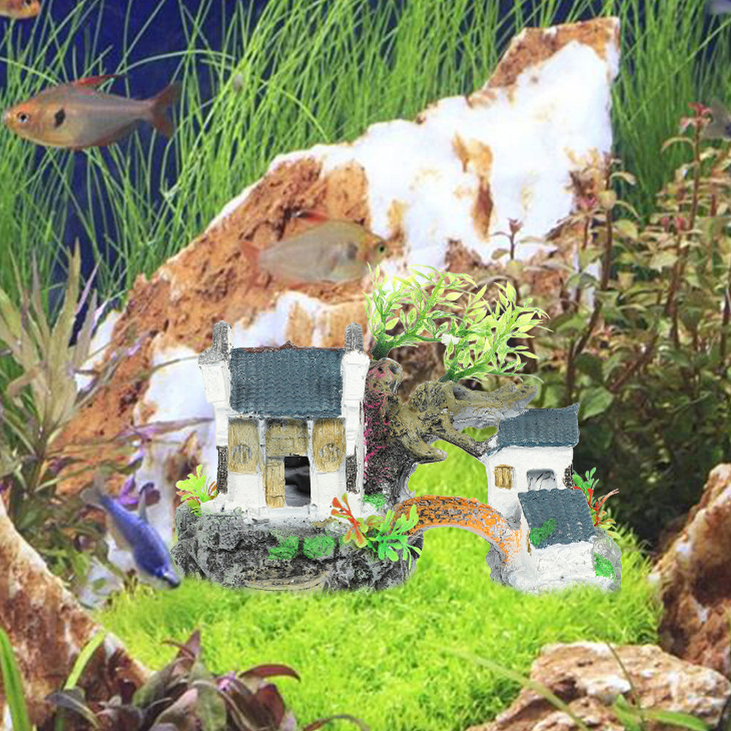 Mini Village Bridge Aquarium Ornament