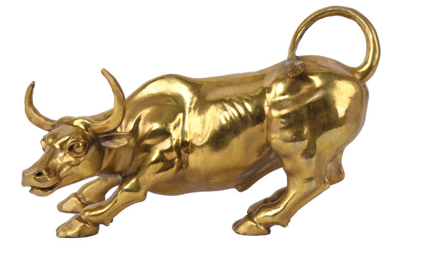 Luxury Pure Copper Wall Street Bull Statue