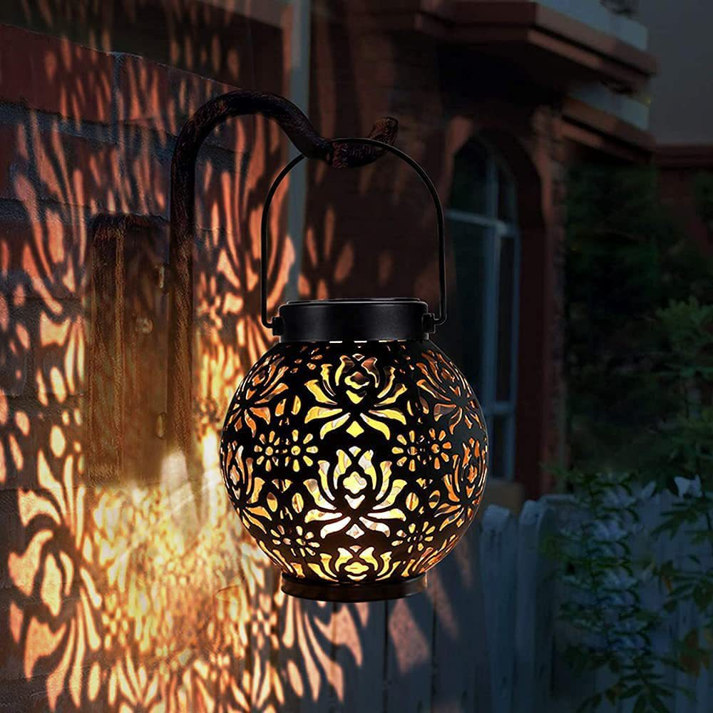 Moroccan Solar Filigree Metal Lantern