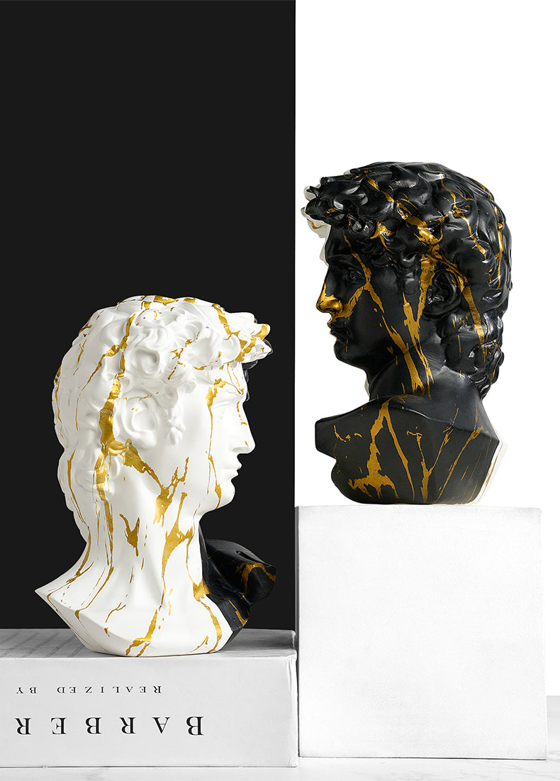 Dual Tone Modern David Bust Sculpture