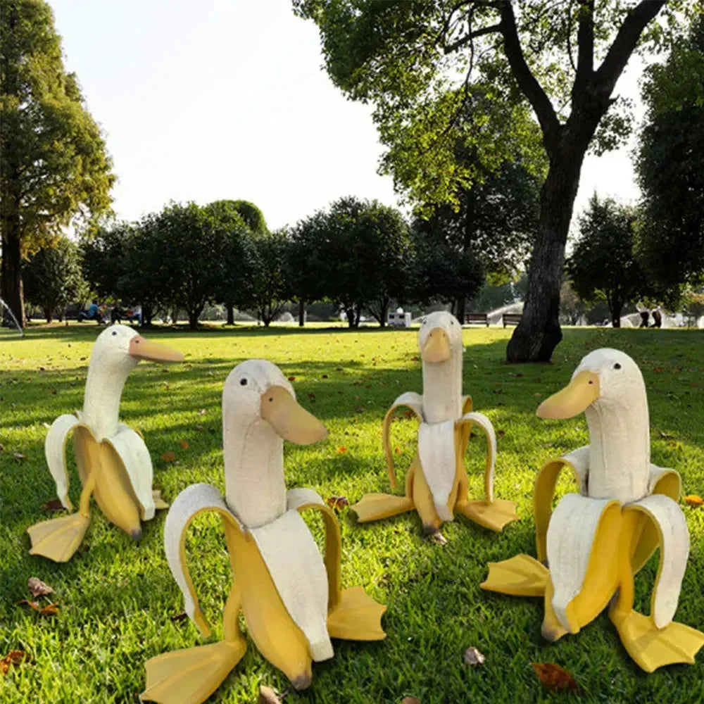 Funny Banana Duck Sculpture
