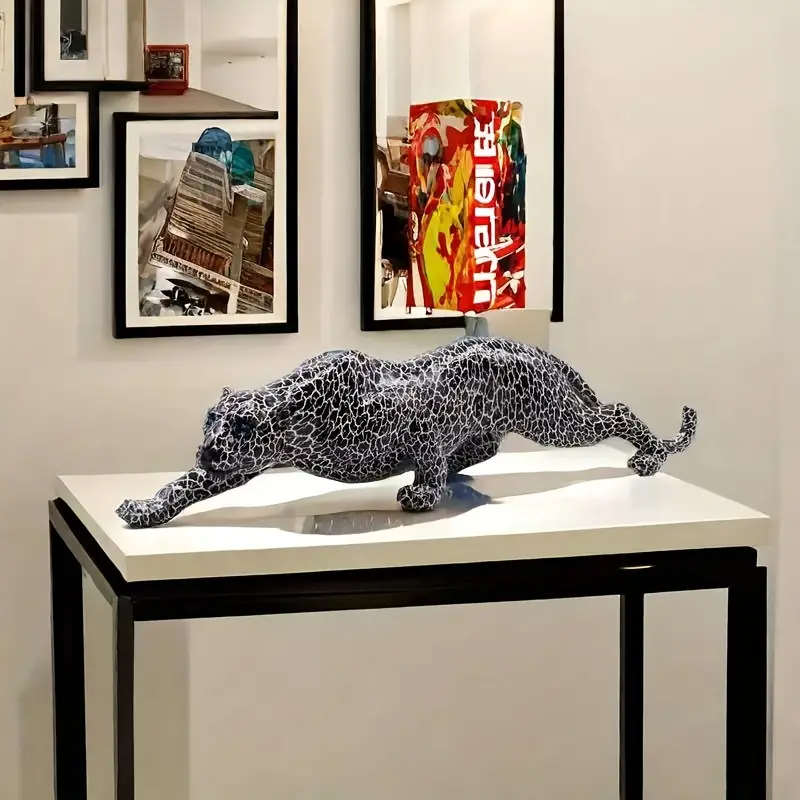 Black Jaguar Modern Statue