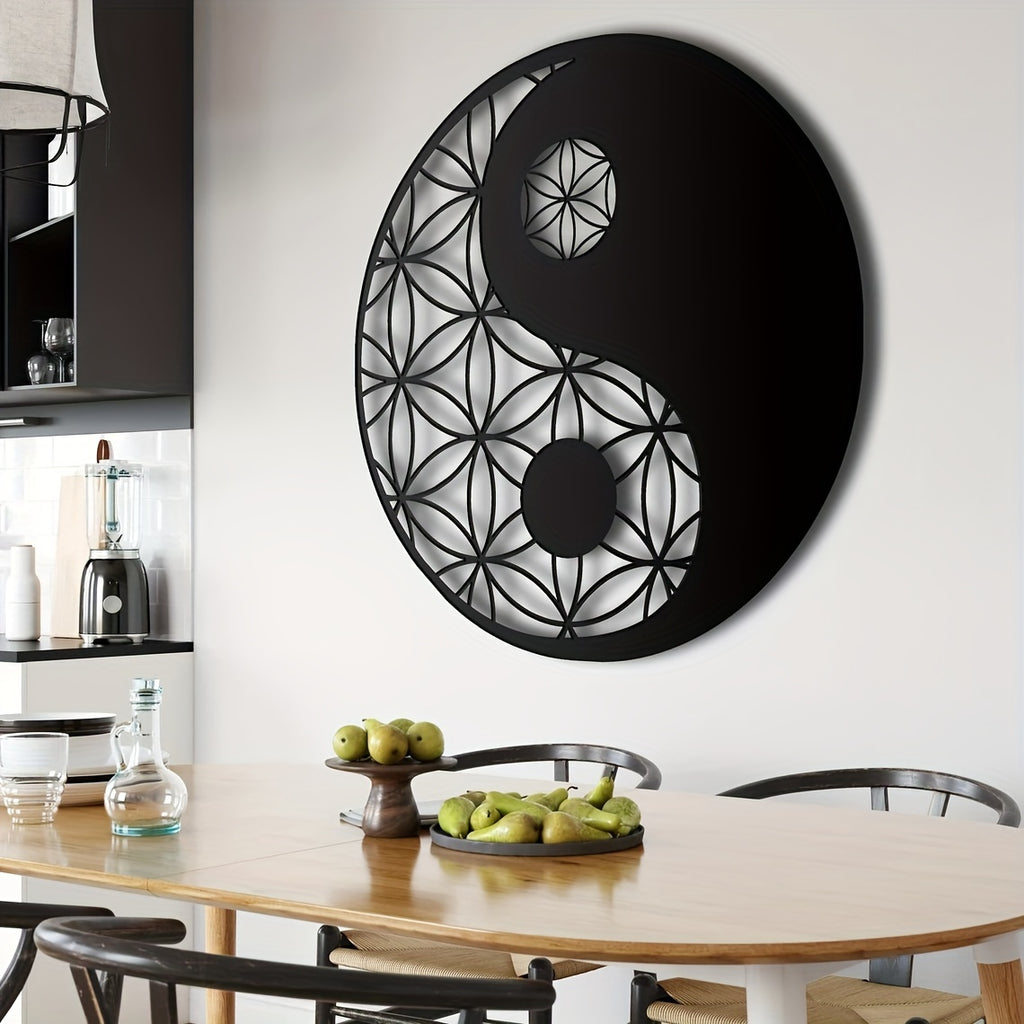 Sacred Geometry Yin Yang Metal Wall Art
