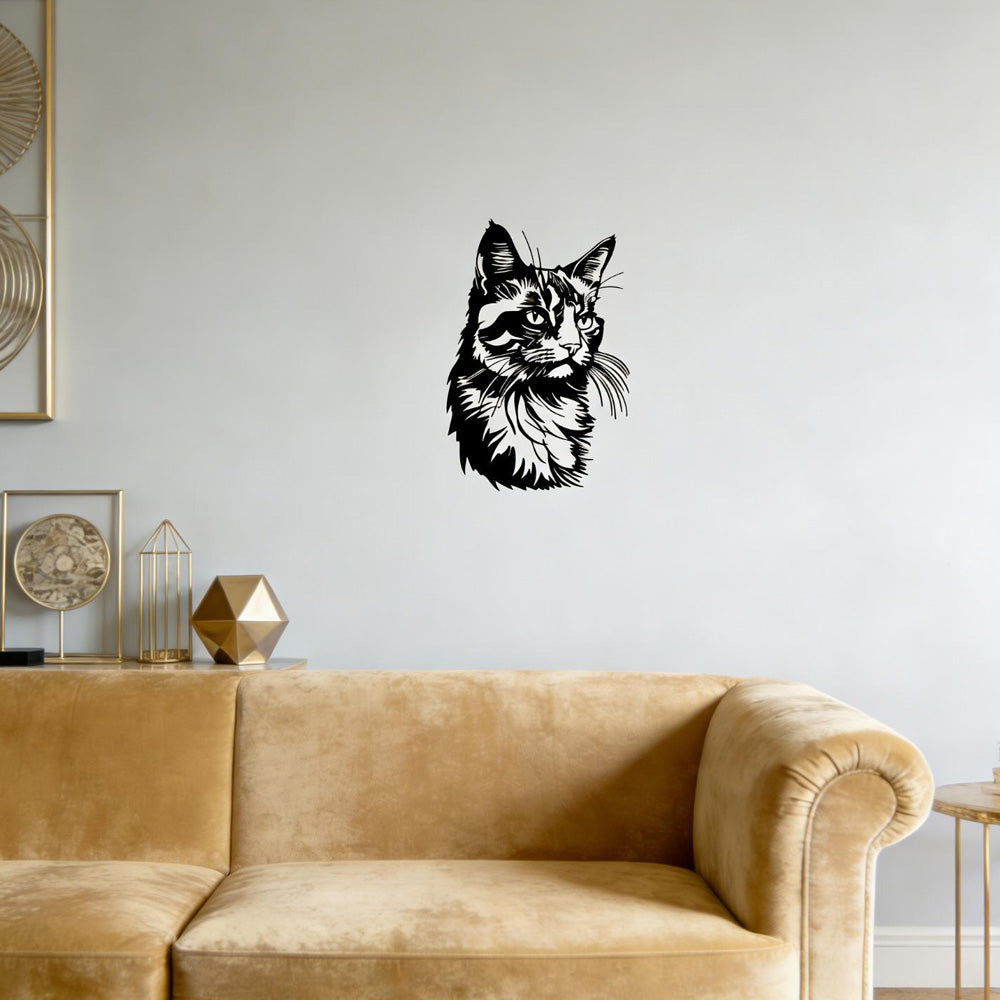 Majestic Cat Portrait Metal Wall Art