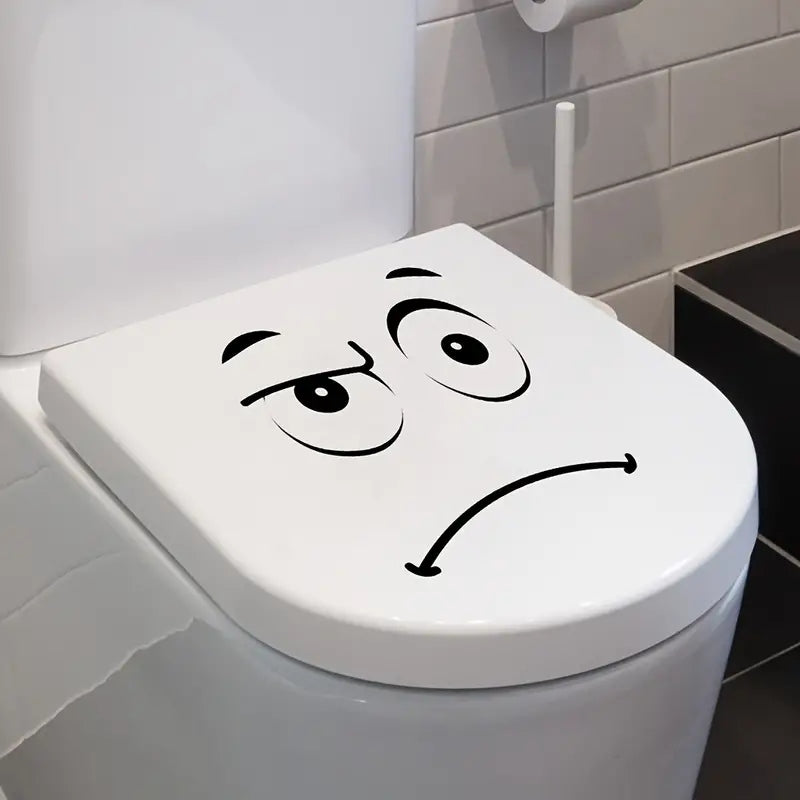 Unimpressed Face Toilet Lid Sticker