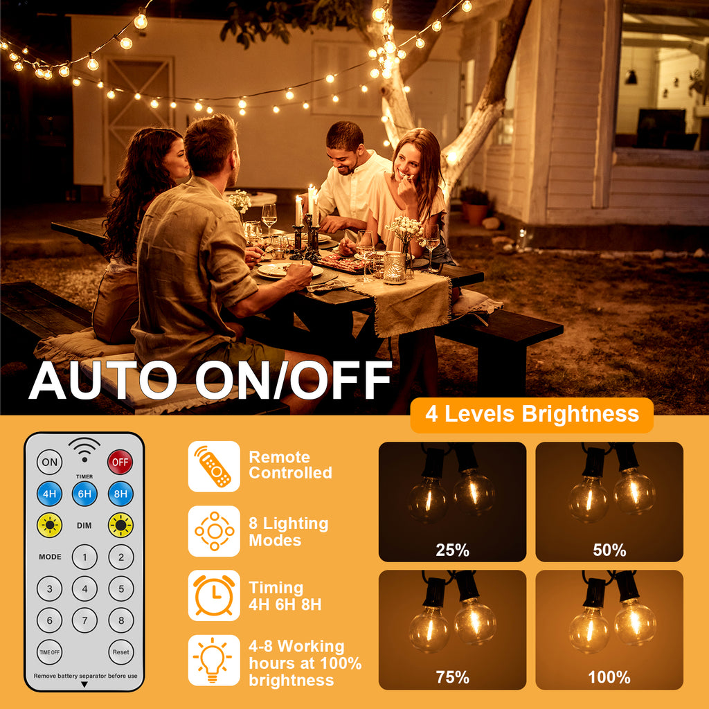Solar Outdoor String Bulb Lights Decoration