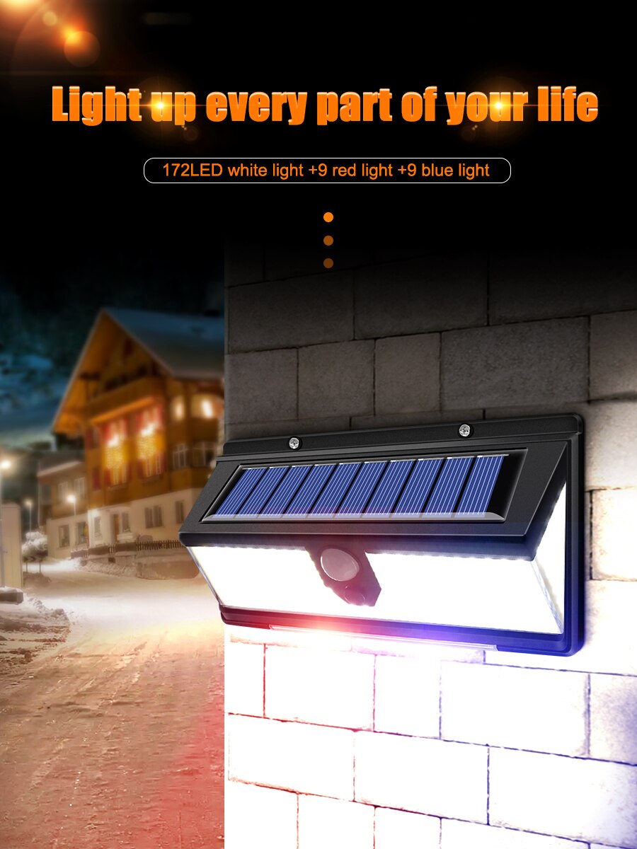 Solar Motion Sensor Security Wall Light Decoration