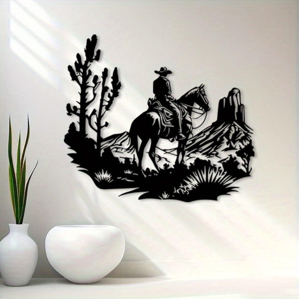 Cowboy Desert Ride Metal Wall Art