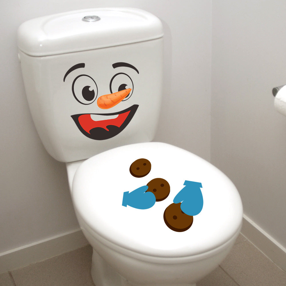 Snowman Toilet Decoration Sticker Set
