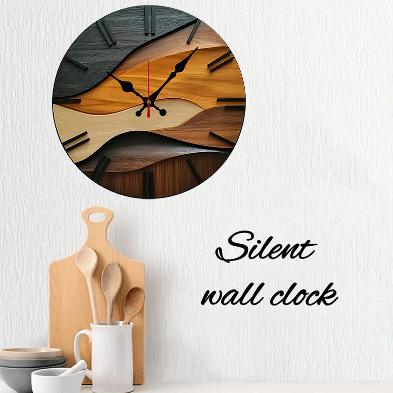 Abstract Wood Grain Wall Clock