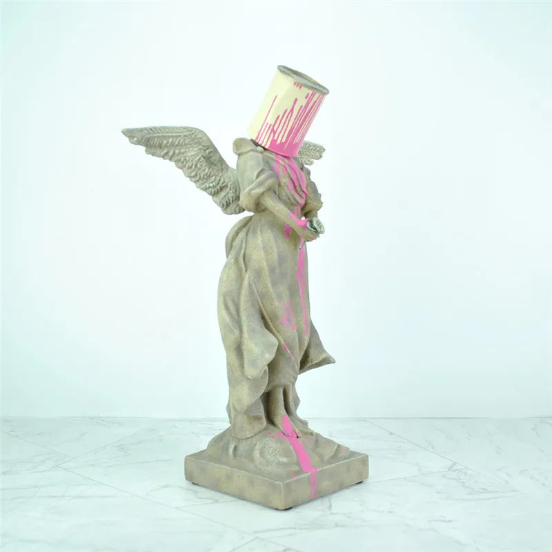 Victory Statue with Paint Flow Sculpture