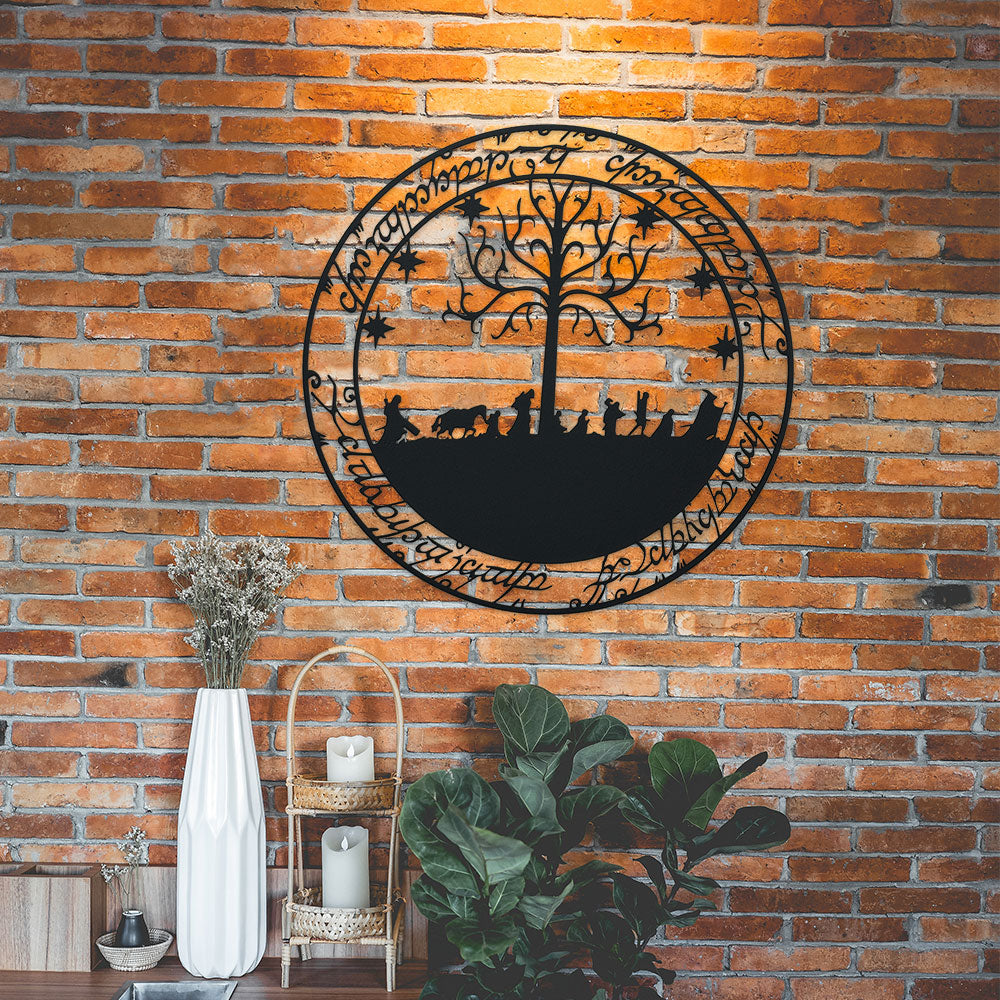 Fellowship Elven Runes Metal Wall Art