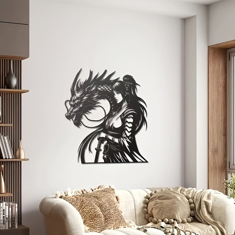 Samurai Dragon Metal Wall Art