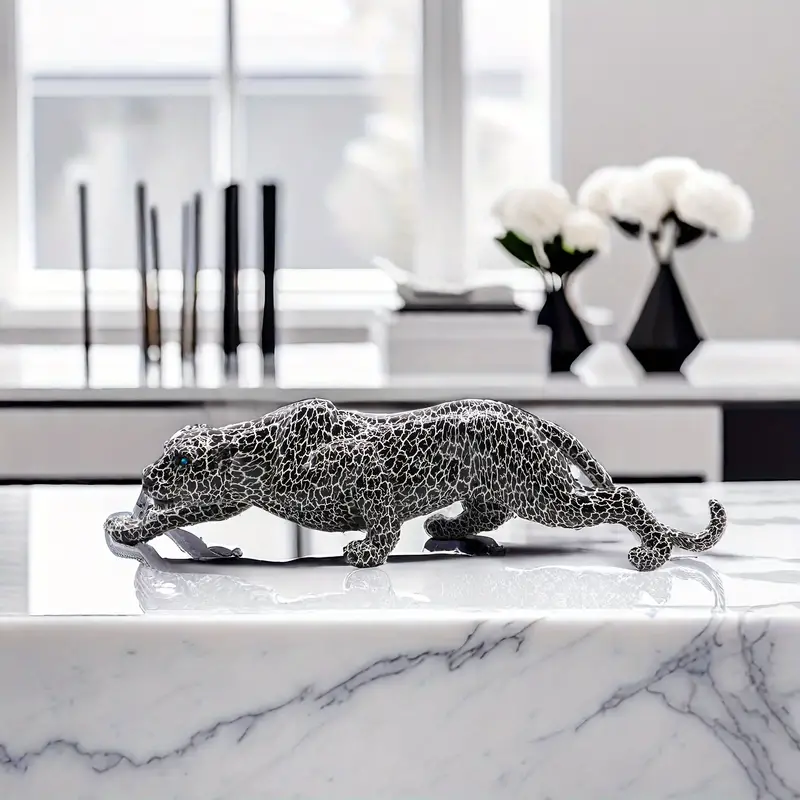 Black Jaguar Modern Statue
