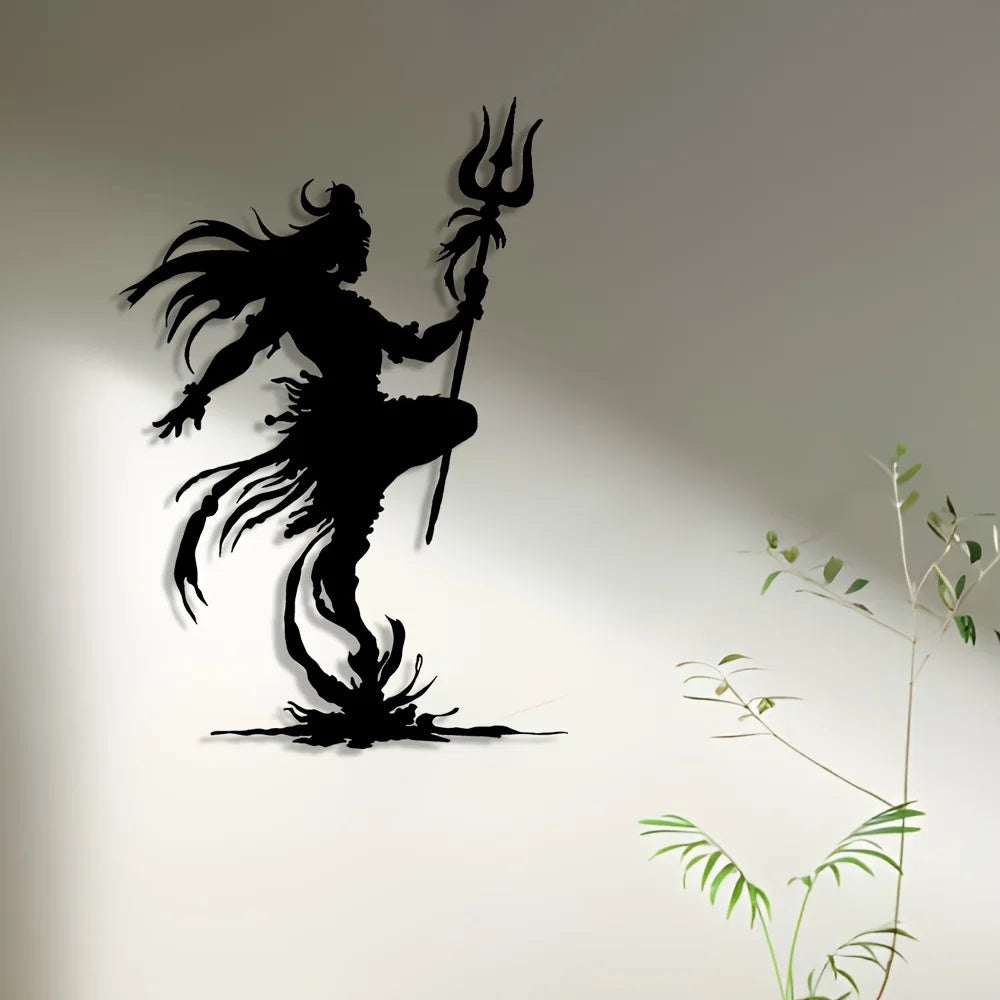 Shiva Nataraja Silhouette Metal Wall Art