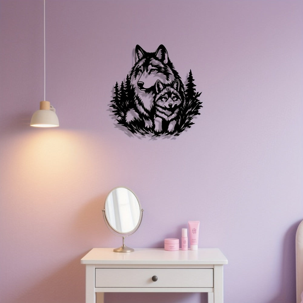 Mother Wolf Forest Metal Wall Art