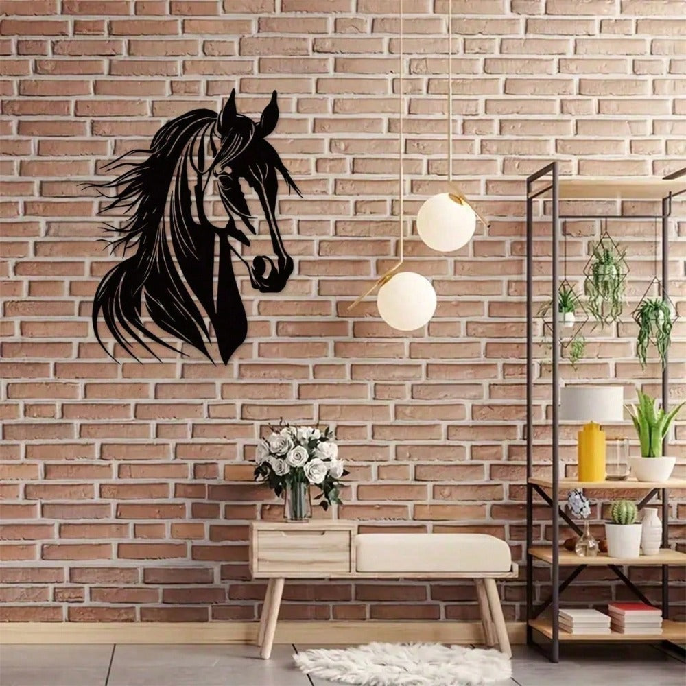 Determined Horse Head Metal Wall Art