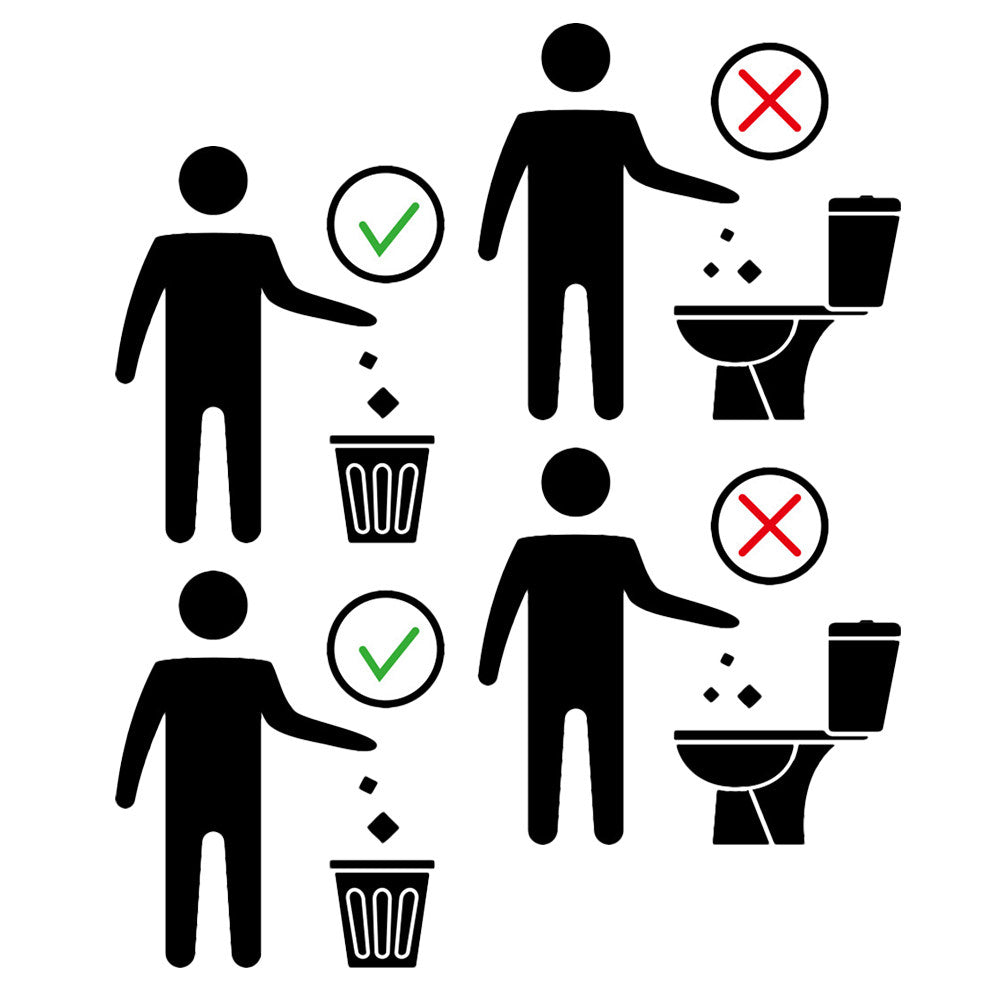 Waste Disposal Instruction Toilet Sticker