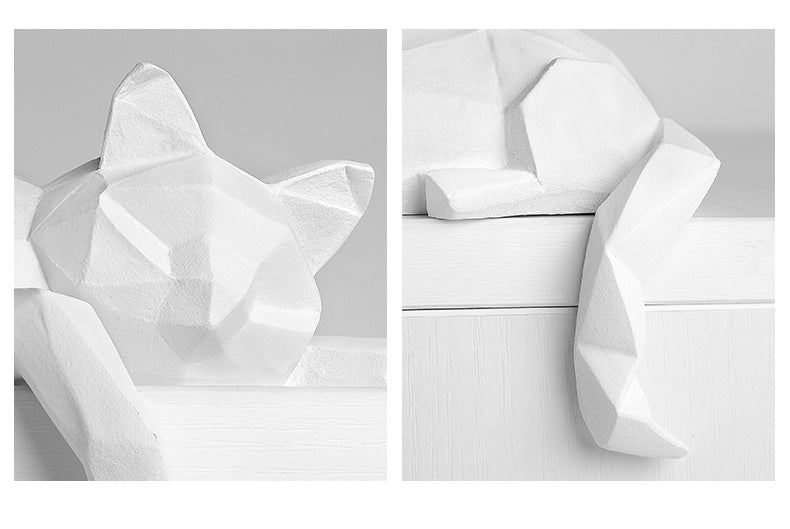 Geometric Nordic Cat Shelf Sculptures Set