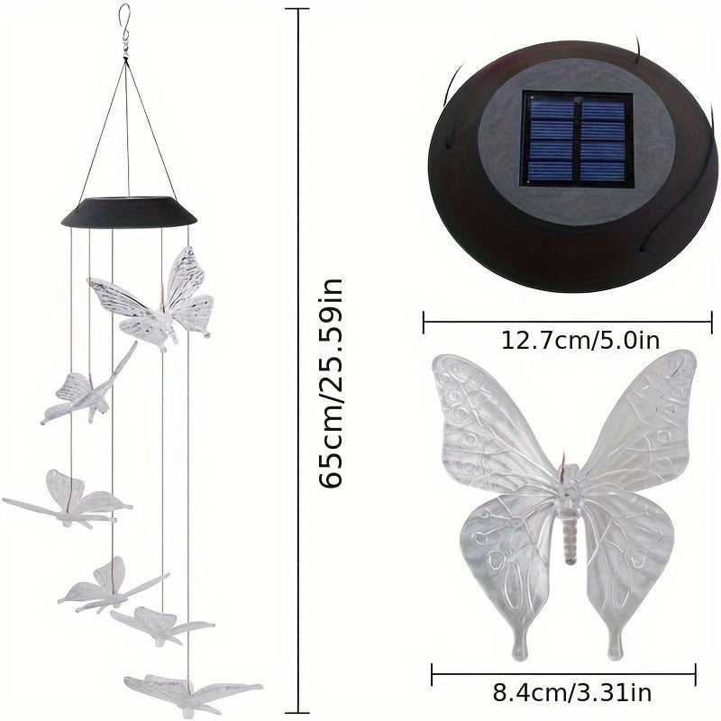 Butterfly Solar LED Wind Chime Decoration