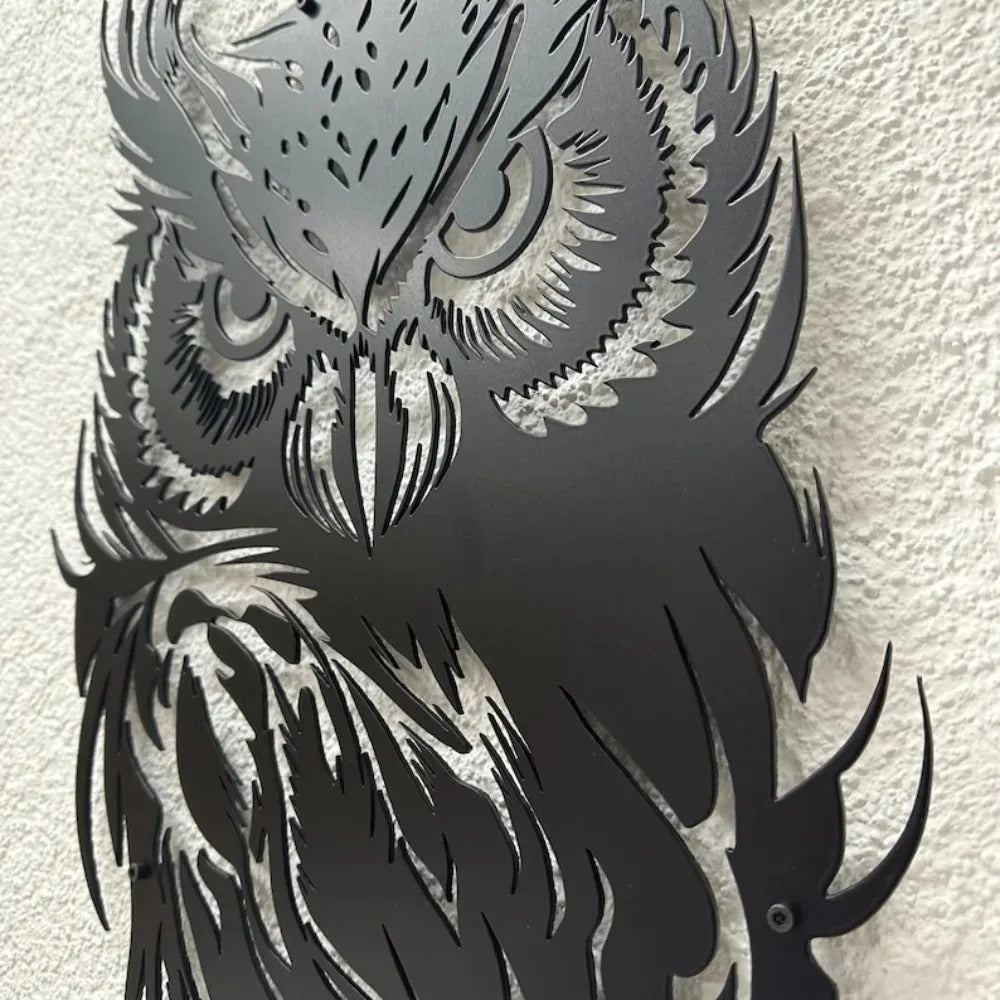 Fierce Owl Metal Wall Art