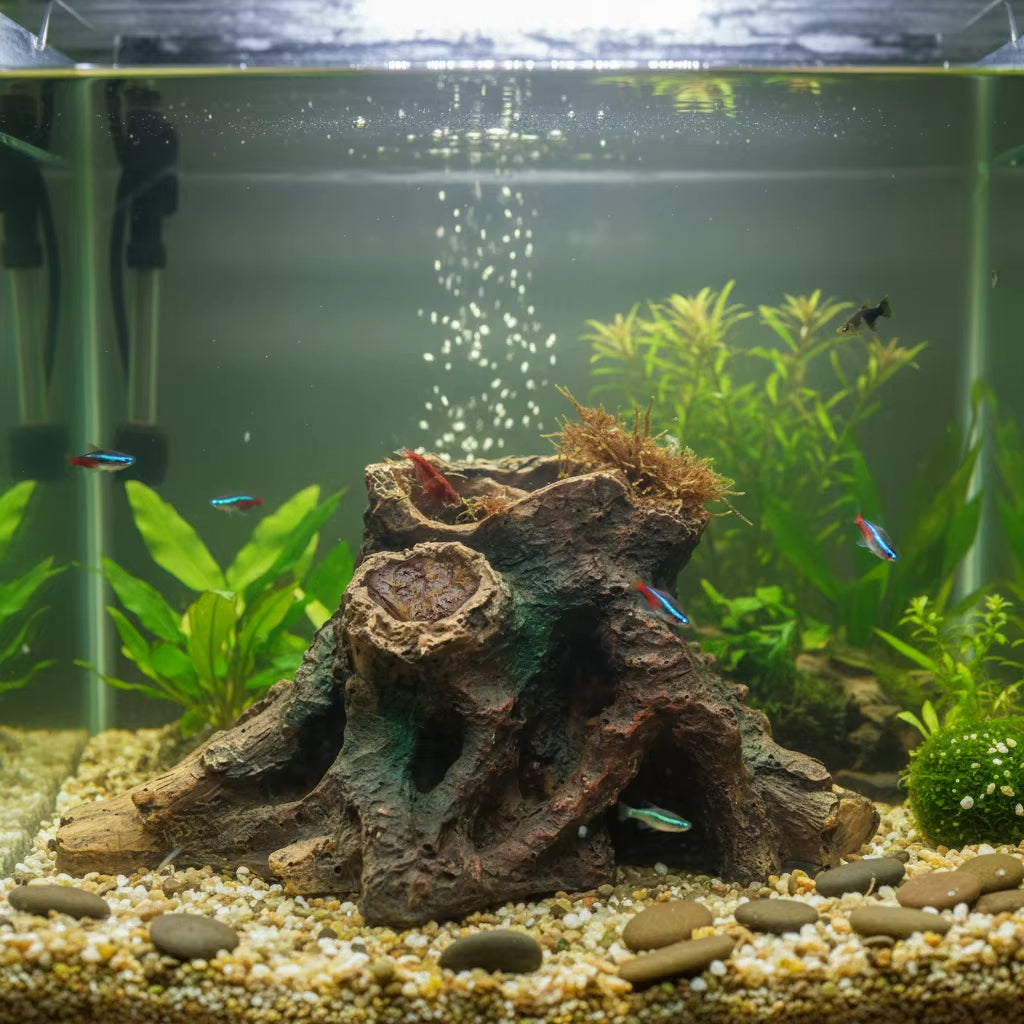 Hollow Tree Trunk Aquarium Ornament