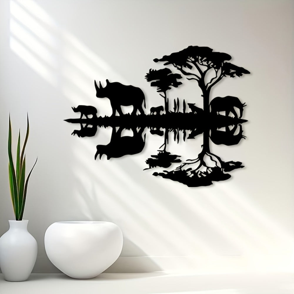 Savanna Reflection Metal Wall Art