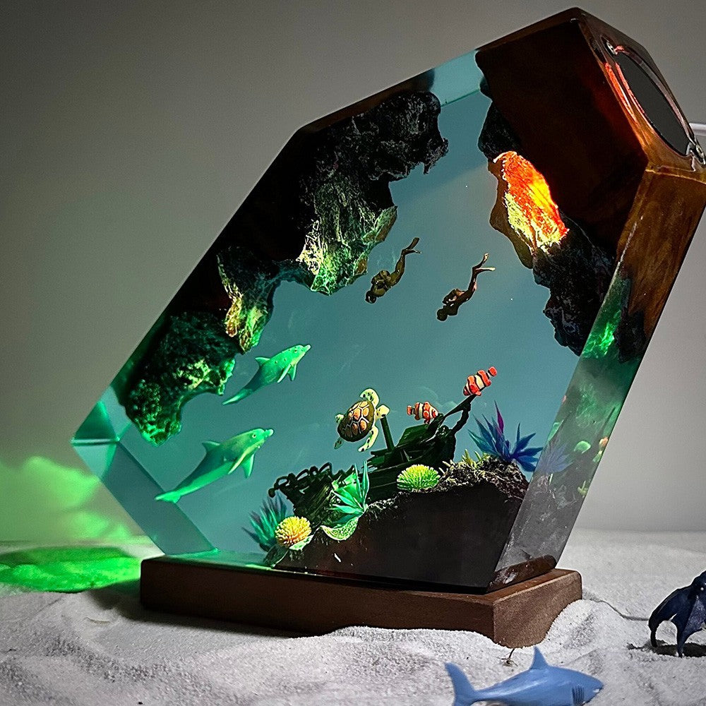 Blue Abyss Paradise Night Light Lamp